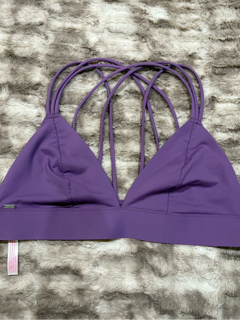 PINK Victoria's Secret Purple Strappy Triangle Bralette Size L